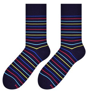 Pánské ponožky MORE 051 tmavě modrá/linky 39/42