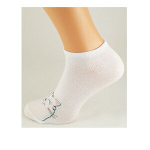Dámské ponožky Bratex Ona Classic 0242 Zvířátka bílá 36-38
