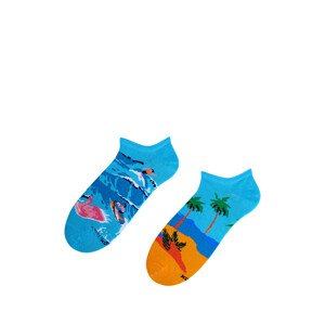 Pánské nepárové kotníkové ponožky Bratex Popsox 8644 oranžová 36-38