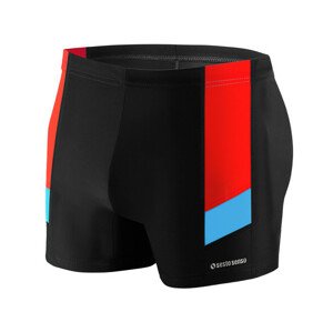 Pánské plavky - boxerky BD 381 - Sesto Senso černá-modrá-červená M