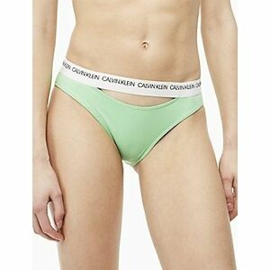 Calvin Klein Plavky CK Logo Classic Bikini Green Spodní Díl XS