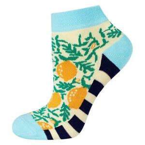 Ponožky SOXO GOOD STUFF - Citróny žlutá/modrá 35–40