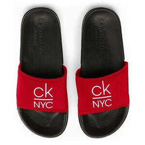 Pantofle KW0KW01054-XBG černočervená - Calvin Klein černo-červená 37/38