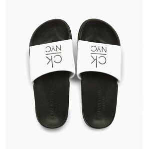Pantofle KW0KW01054-YCD černobílá - Calvin Klein černo-bílá 43/44