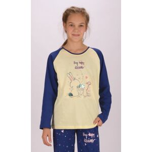 Dětské pyžamo dlouhé Malí králíci banánová 9 - 10