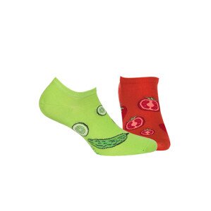 Unisex kotníkové ponožky Wola Funky W91.N02 červenozelená 43-46