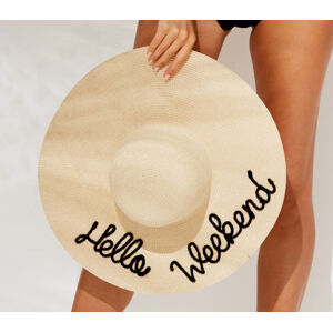 Slaměný plážový klobouk TR482 - Noidinotte béžová-bílá uni