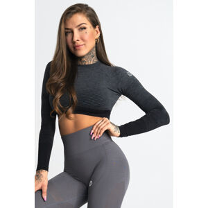 Gym Glamour Crop-Top Grey Ombre M