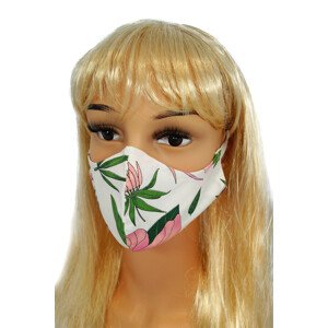 Ochranné masky pro opakované použití CV010 - Růžové květy - bavlna 100 % - 2 kusy  UNI