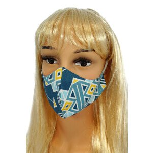 Ochranné masky pro opakované použití CV011 - Tmavě modré šipky - bavlna 100 % - 2 kusy - velikost L UNI