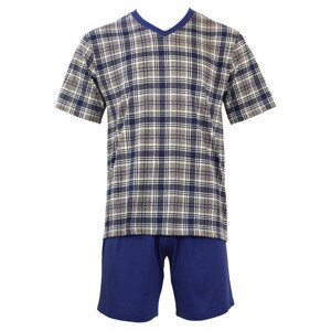 Pánské pyžamo Karon V KR - Favab tmavě modrá kostka M