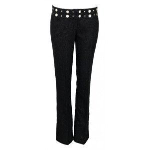 Dámské kalhoty - Koucla černá s stříbrnou nitkou 40