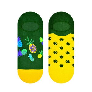 Pánské asymetrické ponožky 009 zelená/ananasy 43/46