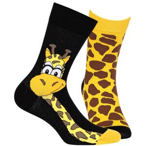 Vzorované ponožky FUNKY černá žlutá 39/42