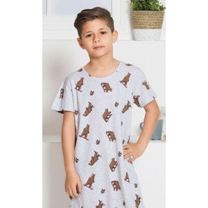 Dětská noční košile s krátkým rukávem Medvědi šedá 9 - 10