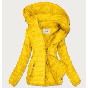 Žlutá dámská prošívaná bunda s odepínací kapucí (B0106) žlutá S (36)