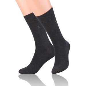 Hladké pánské ponožky s jemným vzorem 056 šedá žíhaná 39-41