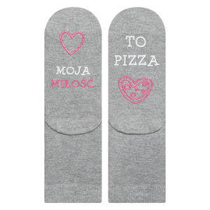 Ponožky SOXO se životními instrukcemi- PIZZA, MIŁOŚĆ ("Pizza, láska")