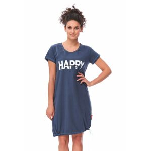 Mateřská noční košile Happy mommy tmavě modrá se zipem  XL