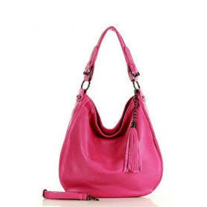 Dámská přírodní kožená taška model 146597 - Mazzini tmavě růžová uni
