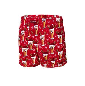 Pánské boxerky Cornette 016/13 Beer 5 Merry Christmas červená L