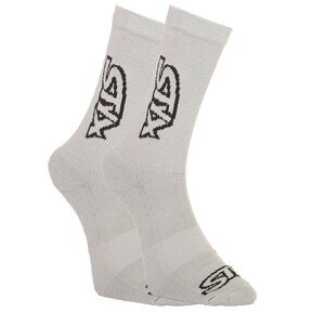 Ponožky Styx vysoké šedé s černým logem (HV1062) S