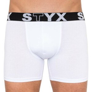 Pánské boxerky Styx long sportovní guma bílé (U1061) L