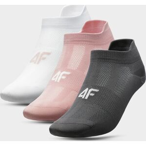 Dámské ponožky 4F SOD213 Bílé_růžové_šedé (3páry) 35-38