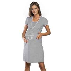 Těhotenská noční košile Italian Fashion Carlina kr.r. žíhaná/růžová s