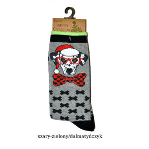 Dámské ponožky Merry Christmas 3058 -  RiSocks zelená-potisk 35-41