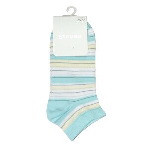 Dámské pruhované-mix barev ponožky art.052 - Steven malinovo/bílá 38/40