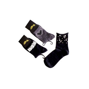 Dámské ponožky s ozdobami Be Snazzy SK-35 černá 36-41