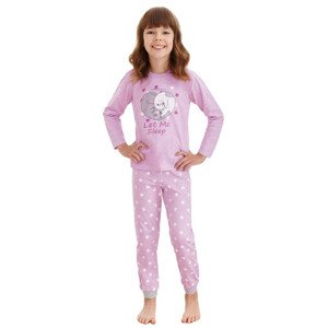 Dívčí pyžamo Elza fialové kočky  86