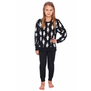 Dětské pyžamo Zuna černé se stromečky  110