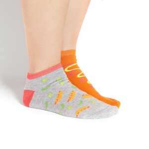Nepárové ponožky Hot dog - SOXO GOOD STUFF šedo-oranžová 40-45