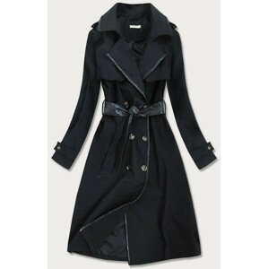 Tenký černý kabát s páskem (2003) černá XL (42)