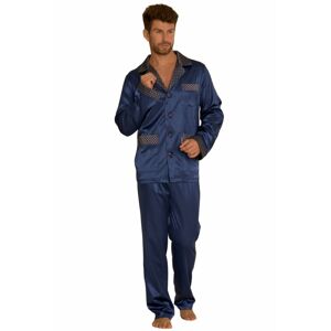 Saténové pánské pyžamo Adam tmavě modré  3XL
