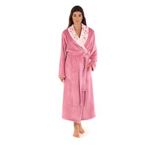 FLORA župan se šálovým límcem XXL dlouhý župan se šálovým límcem růžová 3352 flannel fleece - polyester