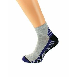 Vzorované dámské ponožky Running Ona Sport 5907 - Bratex šedo-fialová 39-41