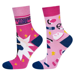 Dámské nepárové ponožky SOXO GOOD STUFF - Fitness růžová 35–40