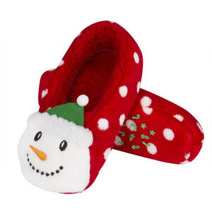 Vánoční papuče SOXO 3D - Sněhulák červená 40-41