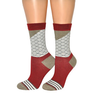 Dámské ponožky PRO Modal Women Socks 28601 bílá-bordó 36-40