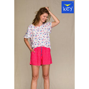 Dámské pyžamo Key LNS 946 A21 S-XL bílá-malinová M