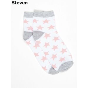 Bílé dívčí ponožky s hvězdami STEVEN 32-34
