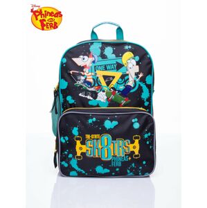 Černý školní batoh s dvojicí Phineas a Ferb ONE SIZE