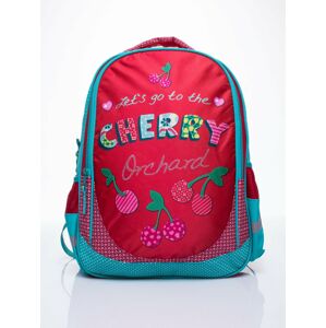 Červený školní batoh s motivem ovoce ONE SIZE