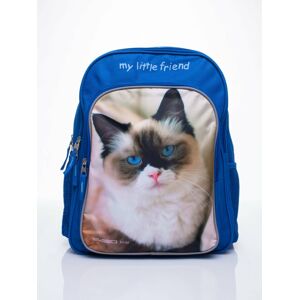 Modrý batoh pro dívku s potiskem kotě ONE SIZE