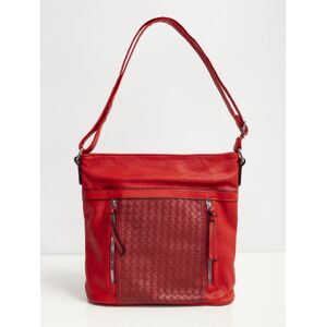 Dámská červená taška s pleteným motivem ONE SIZE