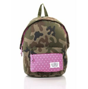 Růžový školní batoh s motivem kamufláže ONE SIZE