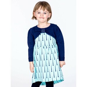 Bavlněné dětské šaty s potiskem a dlouhými rukávy, máta 116
